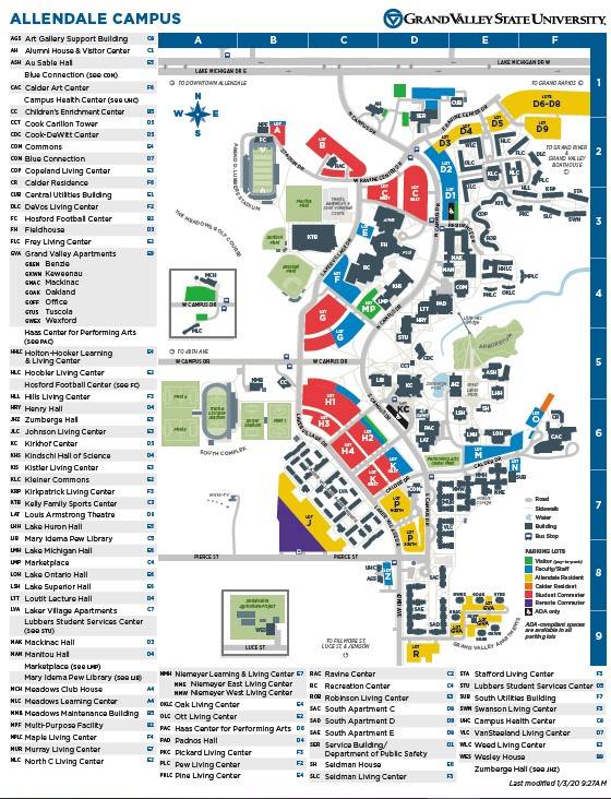 Grand Valley State Map Maps   Pow Wow   Grand Valley State University